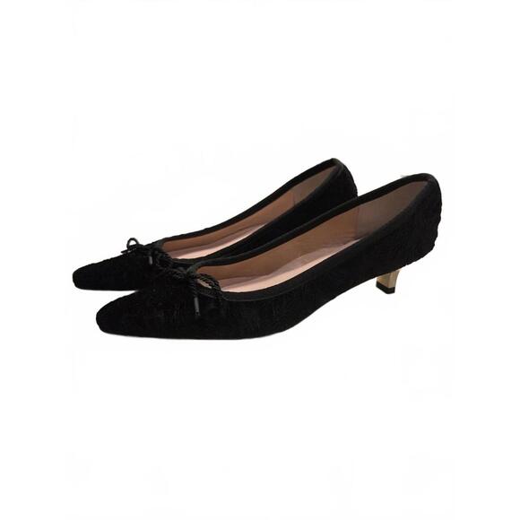 Paul Mayer Kitten Heel - Velvet Black Paisley - Size 7 NIB (New) - Picture 2 of 7